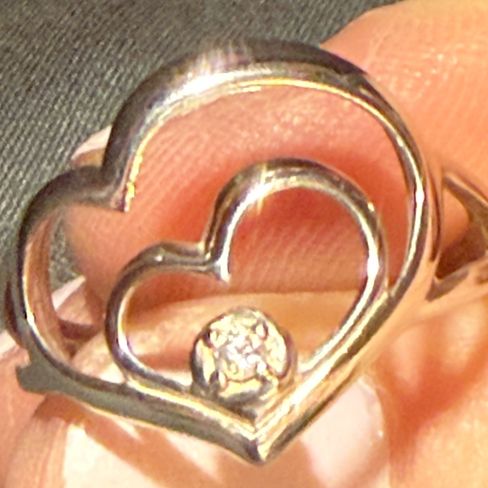 Chic Double Heart Silver Ring